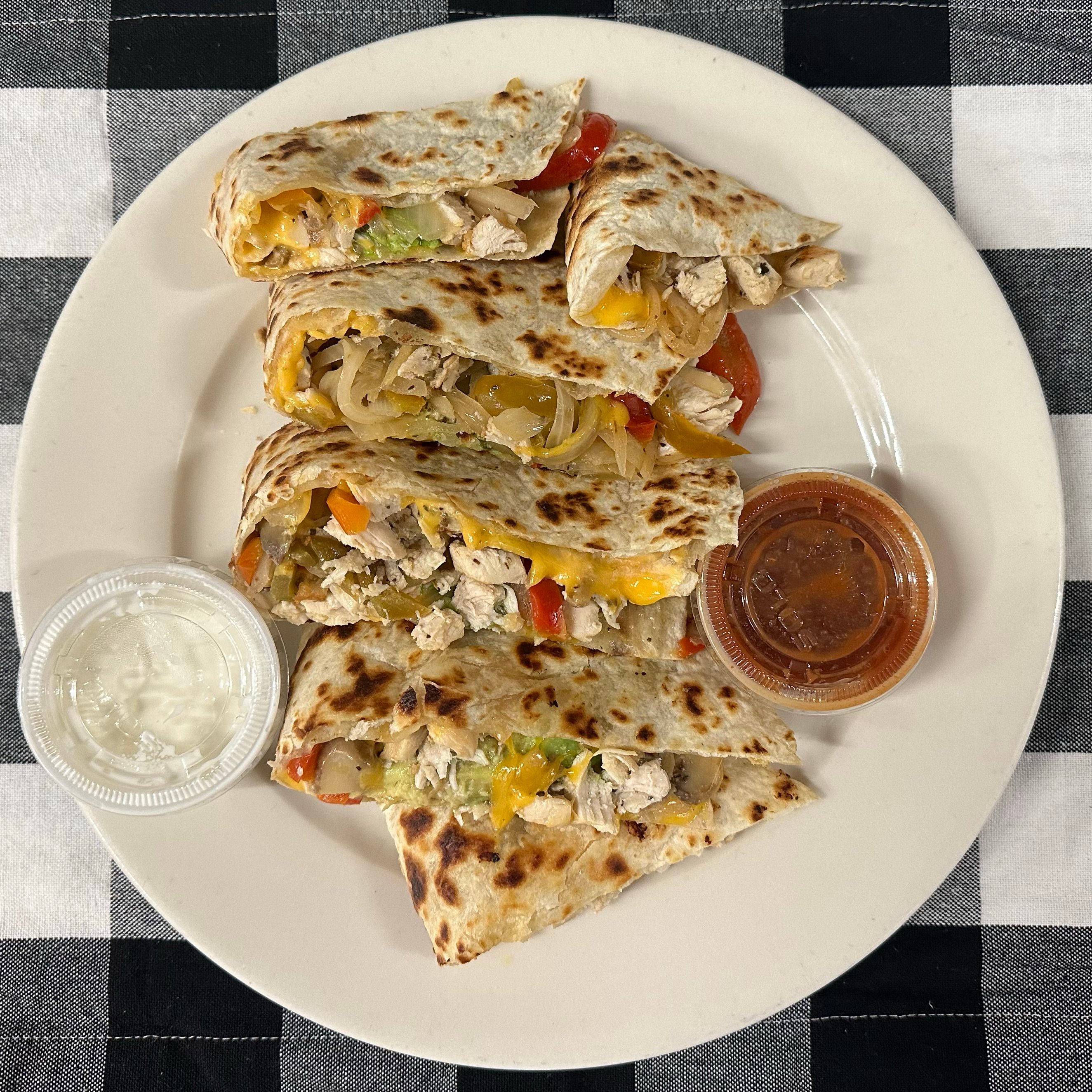 Avocado Chicken Quesadillas.