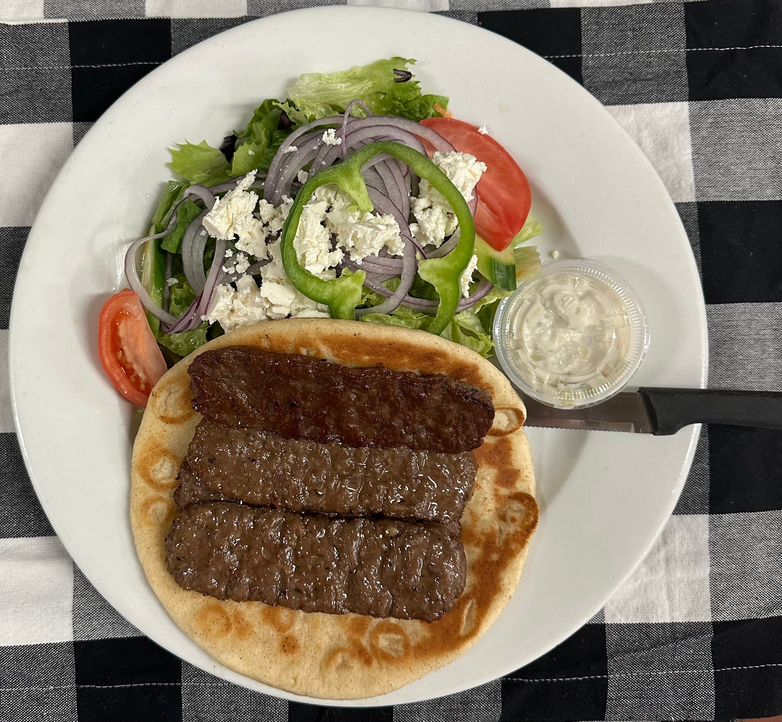 Gyro With Greek Salad.