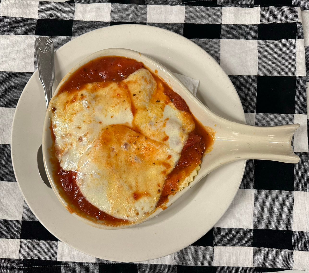 Cheese Ravioli Parmigiana Dinner.