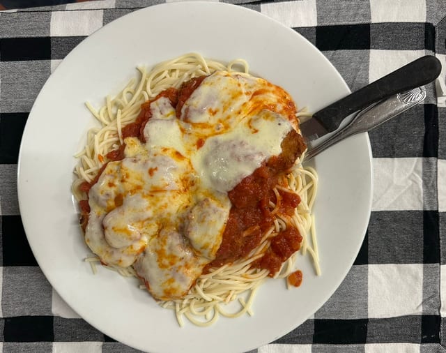 Shrimp Parmigiana Dinner.