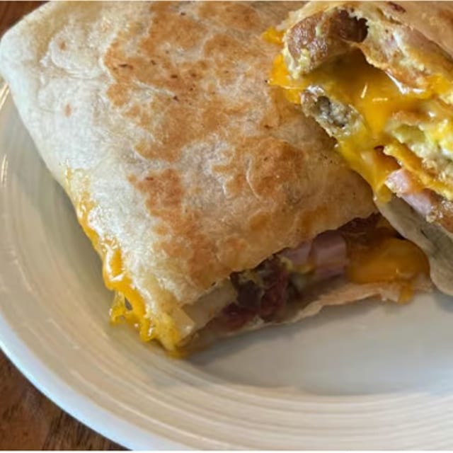 3 Eggs Breakfast Combo Meat Burrito.